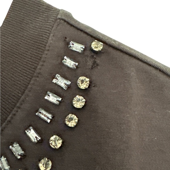 NEW J. CREW Relaxed crystal-embellished cropped T-shirt in heavy jersey Medium - Picture 9 of 9